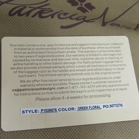 RARE PATRICIA NASH BLUE FLORAL CURRY TOTE BAG, + SHOULDER STRAP, DUST BAG +  COA - Picture 10 of 16